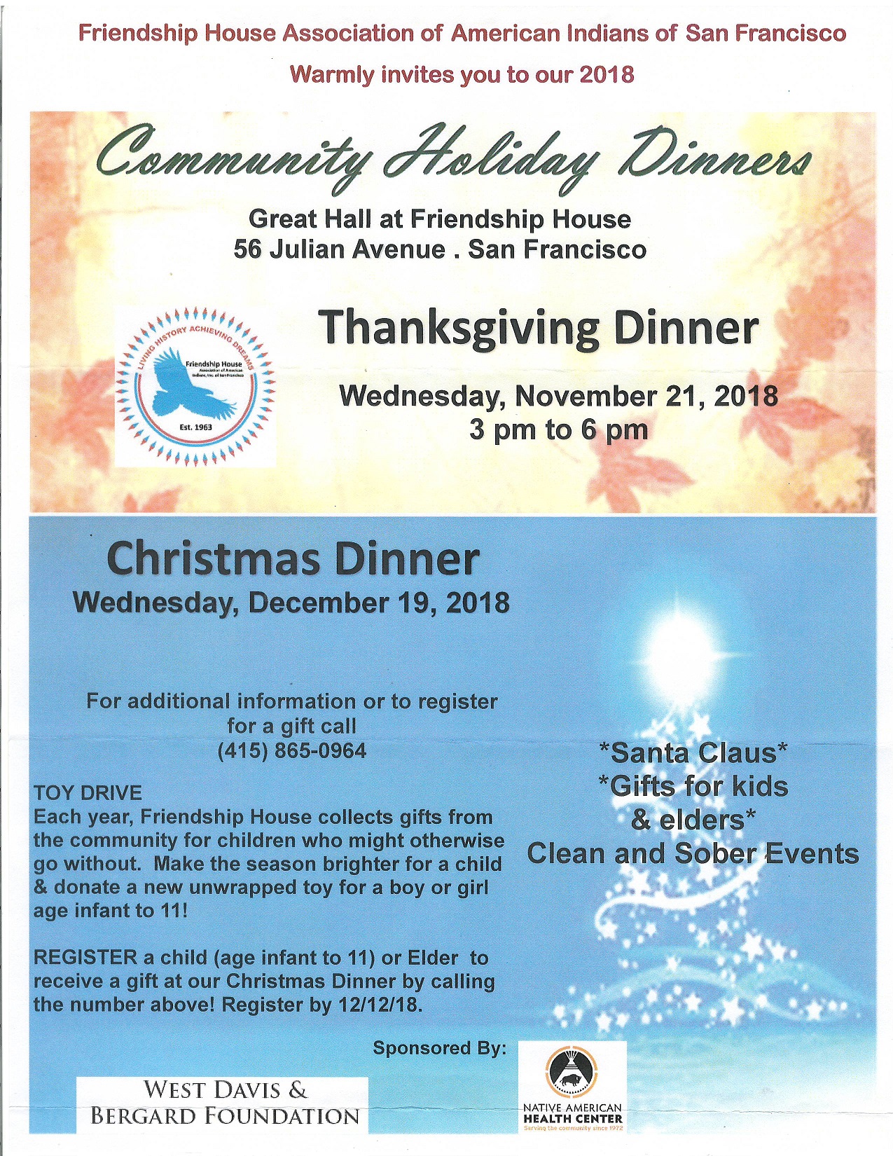 Friendship House Hosts Holiday Dinners