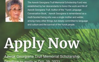 Cover of Aawok Georgiana Trull Memorial Scholarship flyer