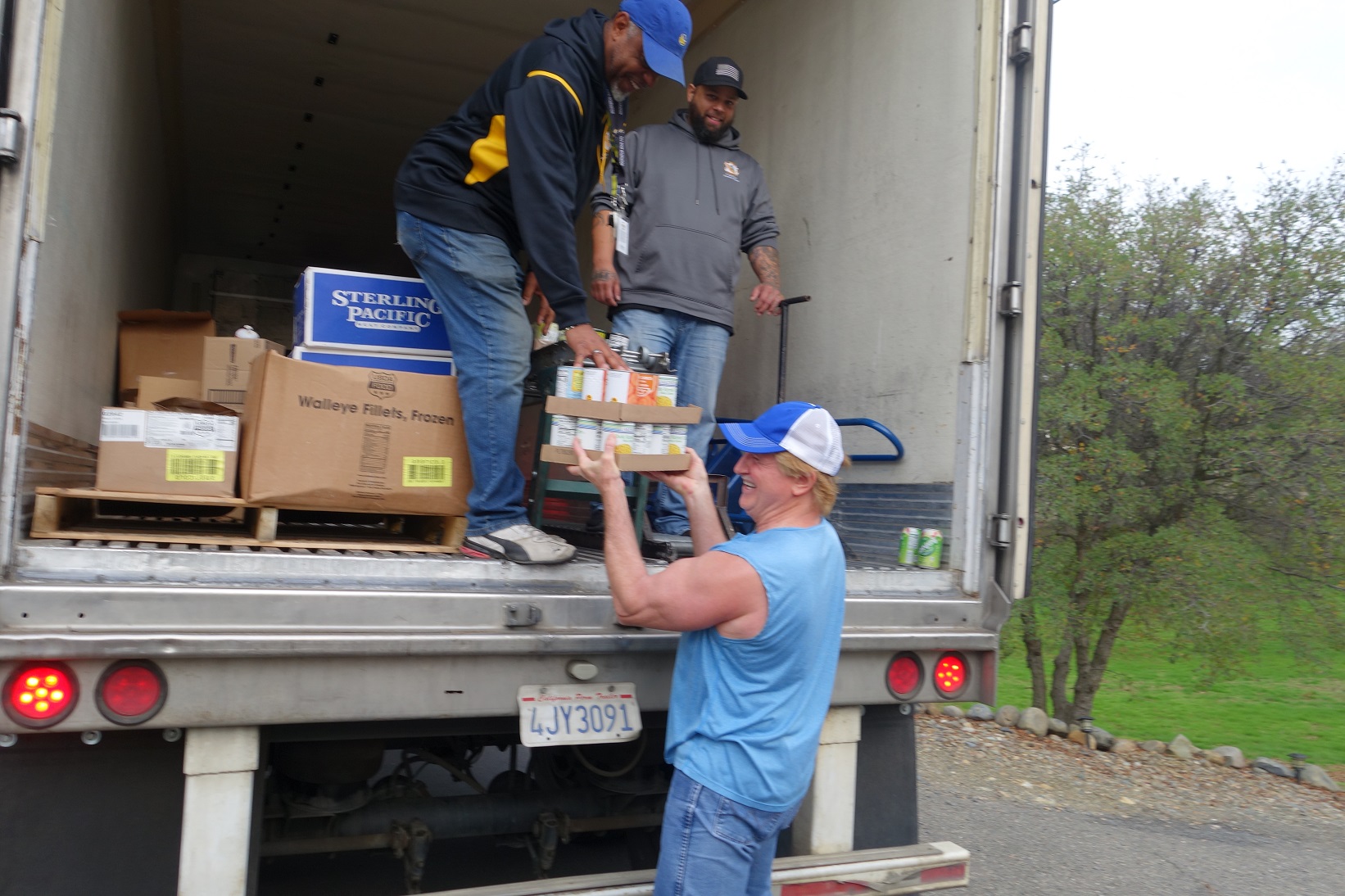 California Valley Miwok Tribe's staff delivering good supplies.
