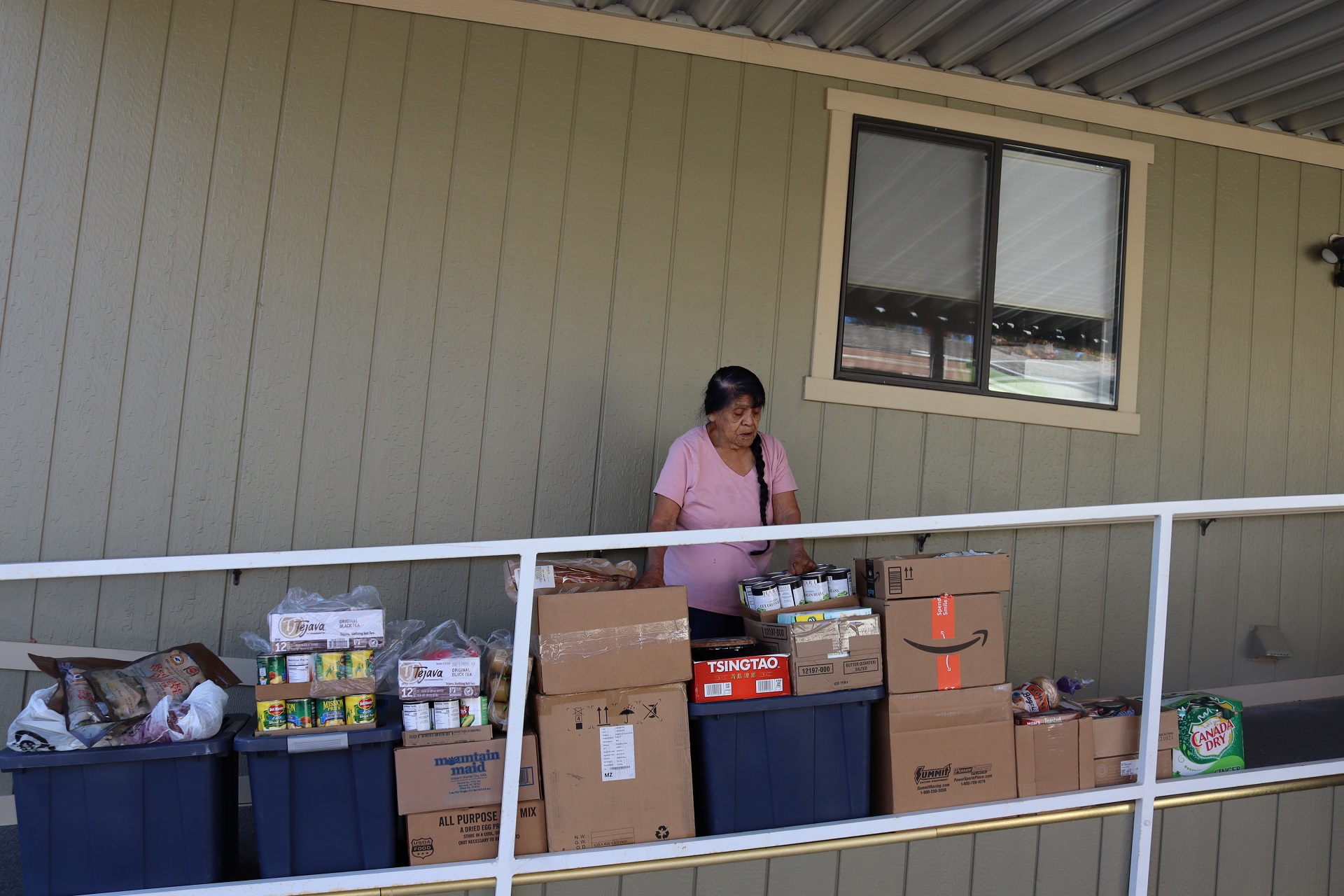 California Valley Miwok Tribe Program Director Mildred Burley with November 2022 goods distribution.