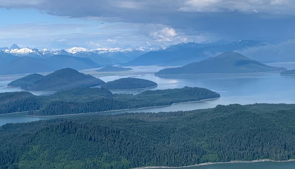 Stikine River in the Tongass National Forest - helicopter view.