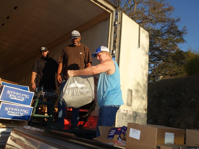 As Tule River Food Distribution Department Specialists Ronald Buckman and Naz look on, tribal personnel is amazed at the amount of frozen meats one family qualifies for. This is truly a worthwhile program.
