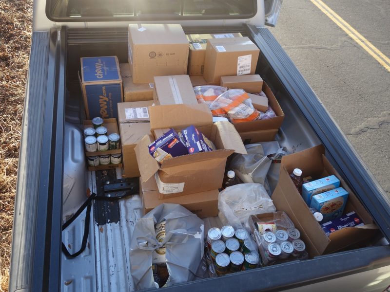 Not quite done with this months distribution, if a few more large families join the program but require personal delivery the tribe may have to acquire a larger truck.