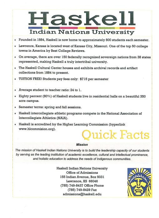 Quick Facts_01 - Haskell University Higher Education Information