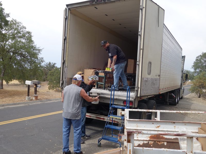 As specialist Naz brings last of another distribution tribal staff congratulates
Specialist Ronald Buckman on his recent promotion and expanded responsibilities. Naz unloading the last box of goods distribution for the California Valley Miwok Tribe.