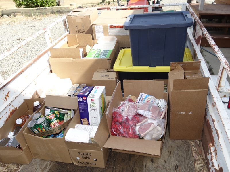 Just look at all that wholesome, nutritious food that will help in providing nourishment to citizen tribal families. Good supplies delivered during a food distribution for the California Valley Miwok Tribe