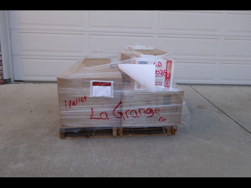 September 1st delivery from California Office of Emergency Services. Good supplies for the California Valley Miwok Tribe delivered in september 2021.