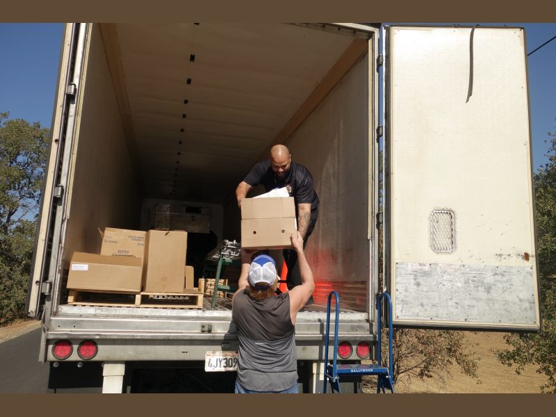 California Valley Miwok Tribe's staff delivering good supplies.
