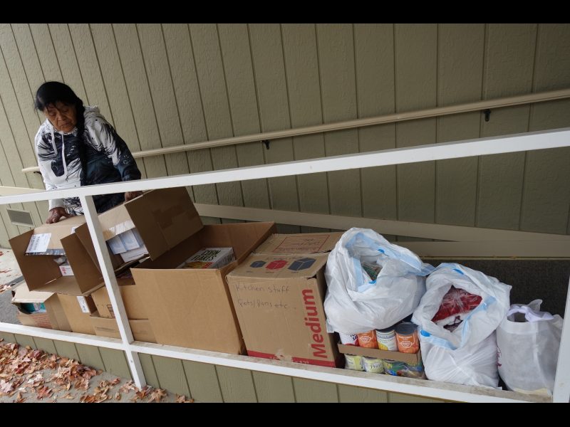 Additionally to the included Covid supplies, this month saw even a bigger amount of donated frozen items. California Valley Miwok Tribal elder Mildred Burley with good supplies