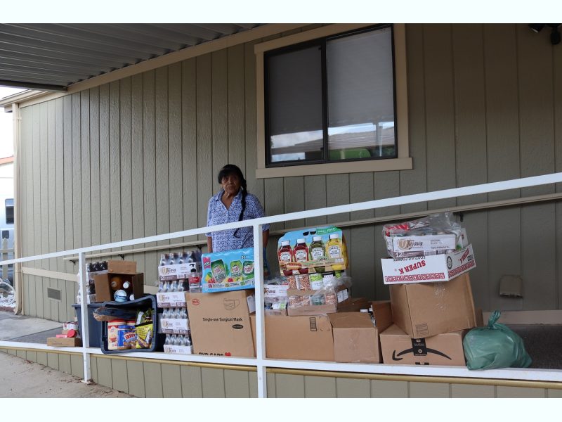 California Valley Miwok Tribe Elder with good supplies