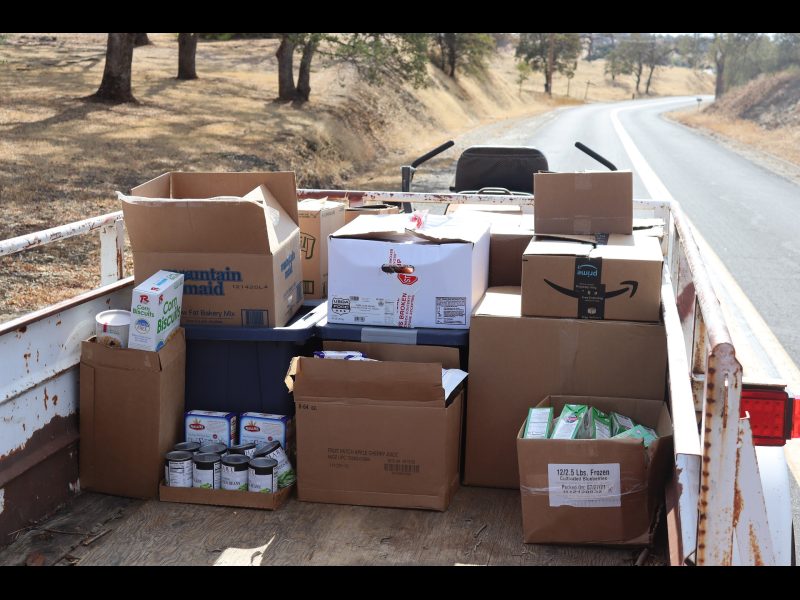 At end of day all that will be delivered by the tribe was loaded to be stored
until arrangement's could be made. Food deliveries for the California Valley Miwok Tribe on September 21st 2022.