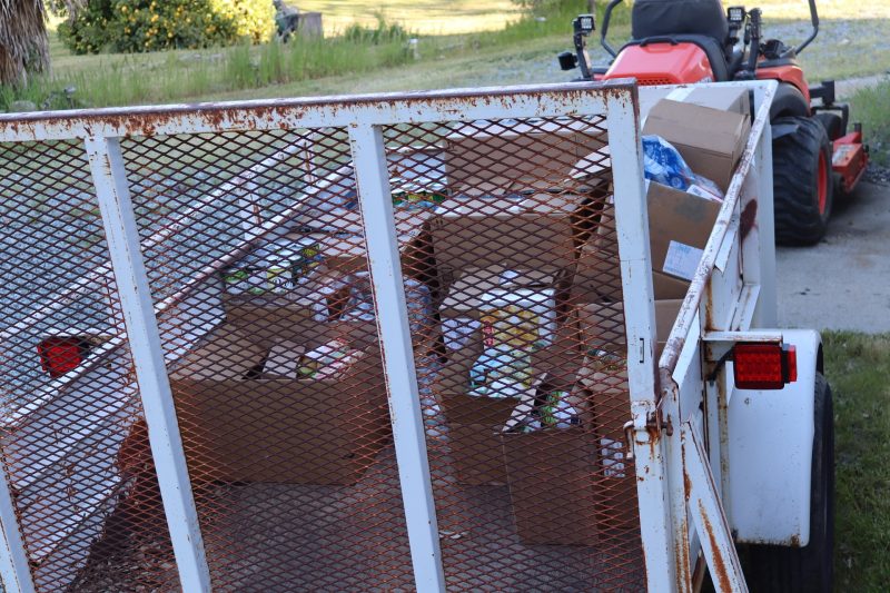 Delivery goods for the Miwok tribe members.