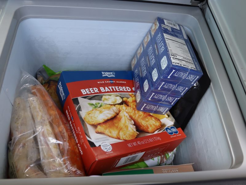 Some additional frozen items left in a secondary freezer during unloading.