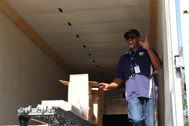 A smaller distribution for a couple. No family too large or too small to
serve in regards to meeting their nutritional needs. Ronald buckman handling the food distribution in September 2023.