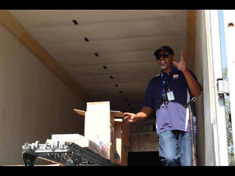 A smaller distribution for a couple. No family too large or too small to
serve in regards to meeting their nutritional needs. Ronald buckman handling the food distribution in September 2023.