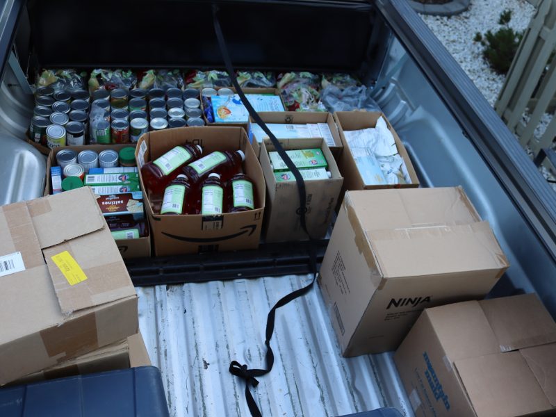 Still to be unloaded were multiple items, some yet to be unboxed and others openly displayed. Goods for the tribal families, September 2023.