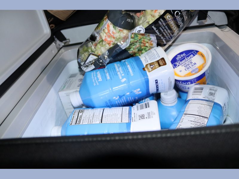 Various other items that needed refrigeration during delivery. Various foods to be delivered during December 2023 Food for Tribal Families Program.