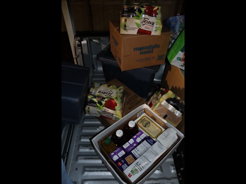 Additional boxes of foods and bottles drink's helping to compliment the
largest delivery of the year. Various foods to be delivered during December 2023 Food for Tribal Families Program.