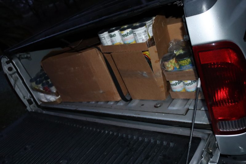 Boxes of goods for the California Valley Miwok Tribe.