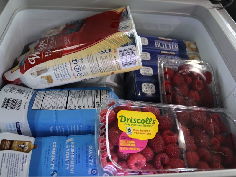 Various fruits and dairy. Fruits and dairy products to be distributed to tribal families.