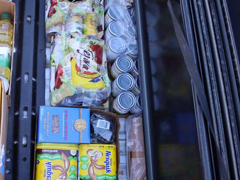 Various canned goods, cheeses, noodles, mixes, baking goods and chocolate milk mixes. Diverse foods to be delivered during the February 2024 Food For Tribal Families Program.