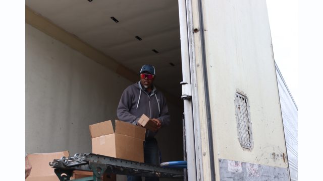 The California Valley Miwok Tribe is busy unloading goods for the February 2024 USDA Food Distribution.