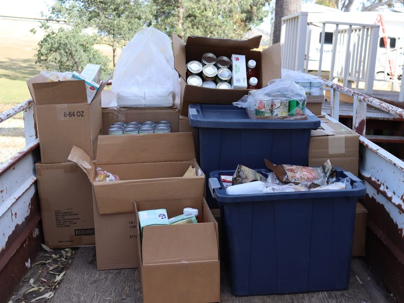 As always a generous amount of foods and a tub of meats that needy families will soon have on outside grills. Lots of boxes of foods being delivered during the May 2024 USDA Food Distribution.