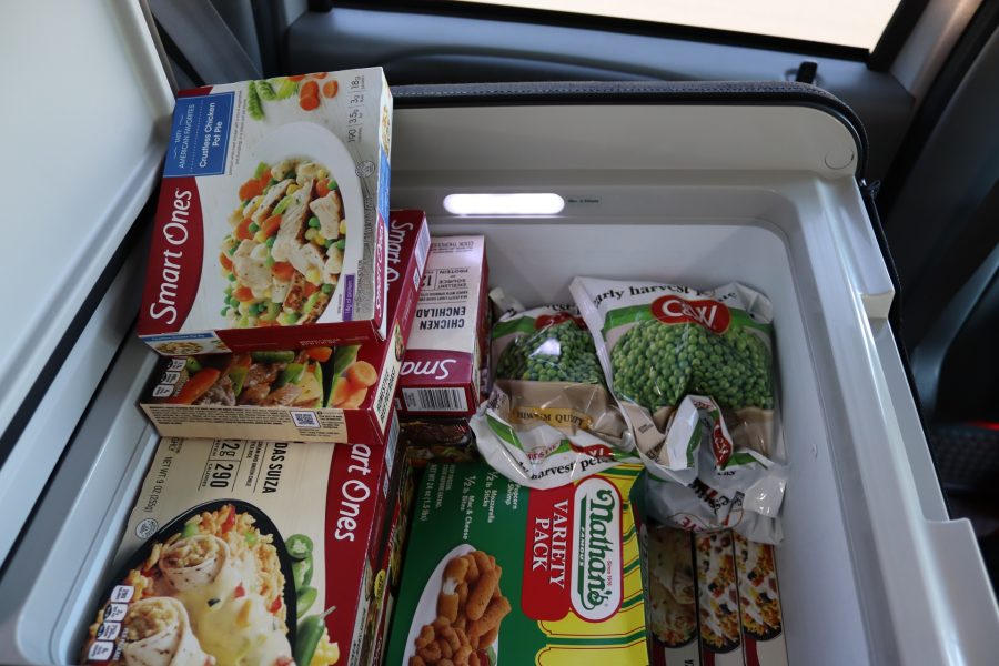 Various frozen treats, entrees and vegetables. Various frozen treats, entrees, and vegetables for July 2024 Food for Tribal Families Program distribution by CVMT.