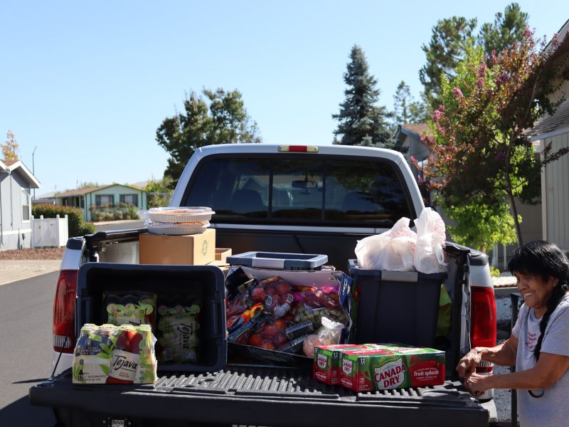 Always great to see our Tribal Elder / Program Director Mildred Burley happy over the abundance of a delivery.