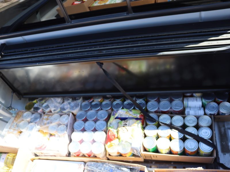 Various array of canned goods.