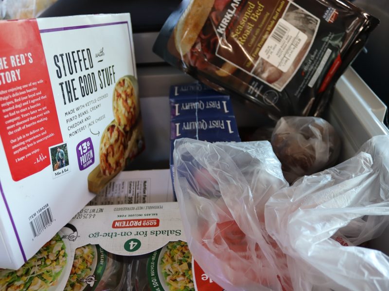 Various frozen and refrigerated items.