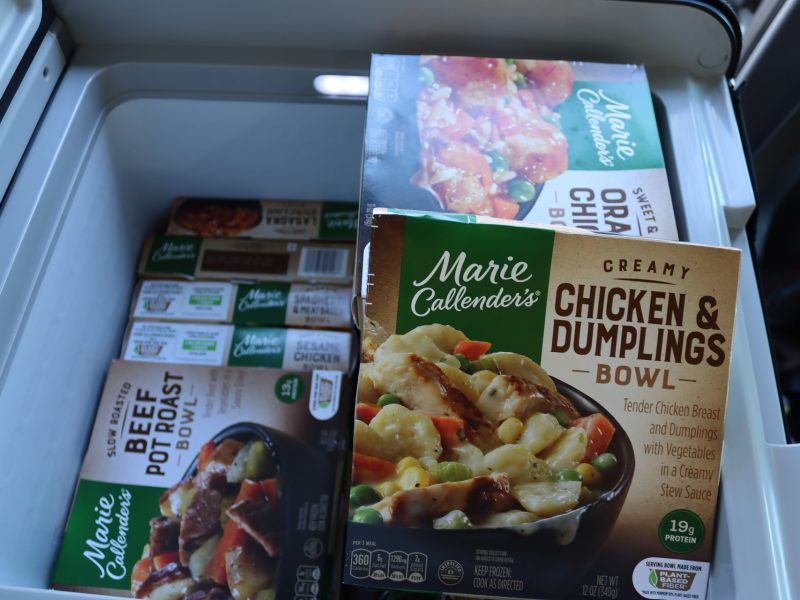 Various Marie Callender high end frozen meals.