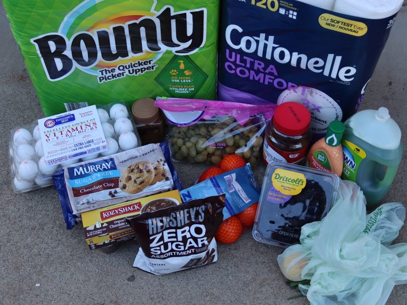 Various items pictured were added to this month's delivery.