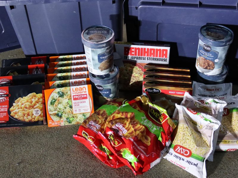 Many frozen items.