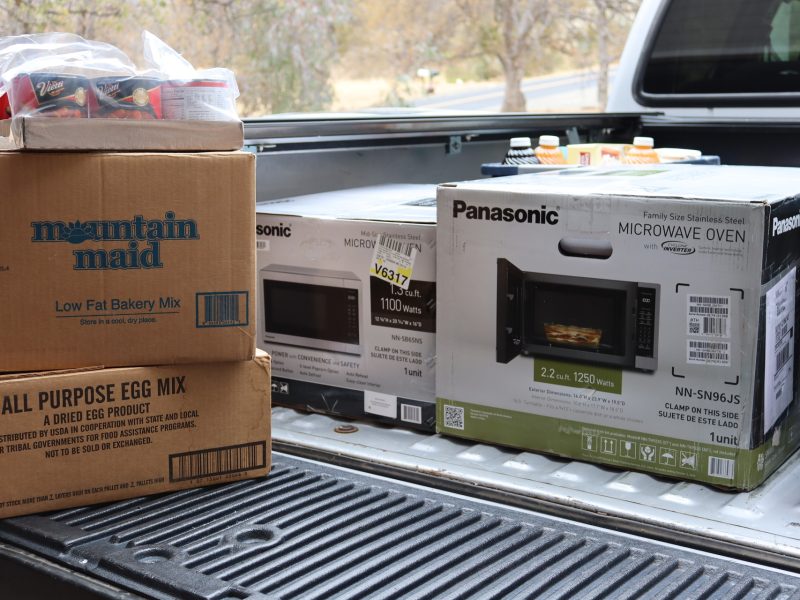 Two families will even receive new microwaves.