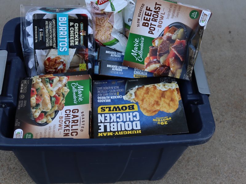 Many prepared frozen items.