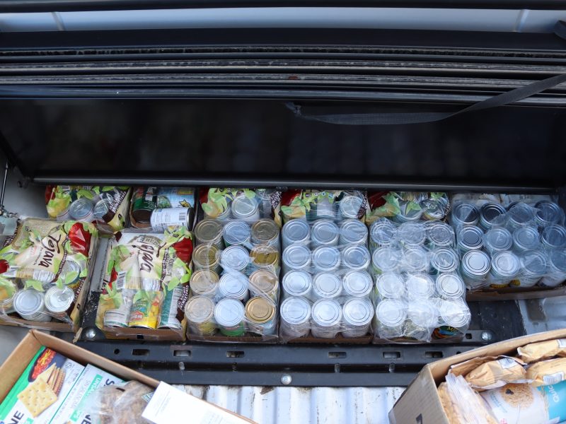 Many canned items.