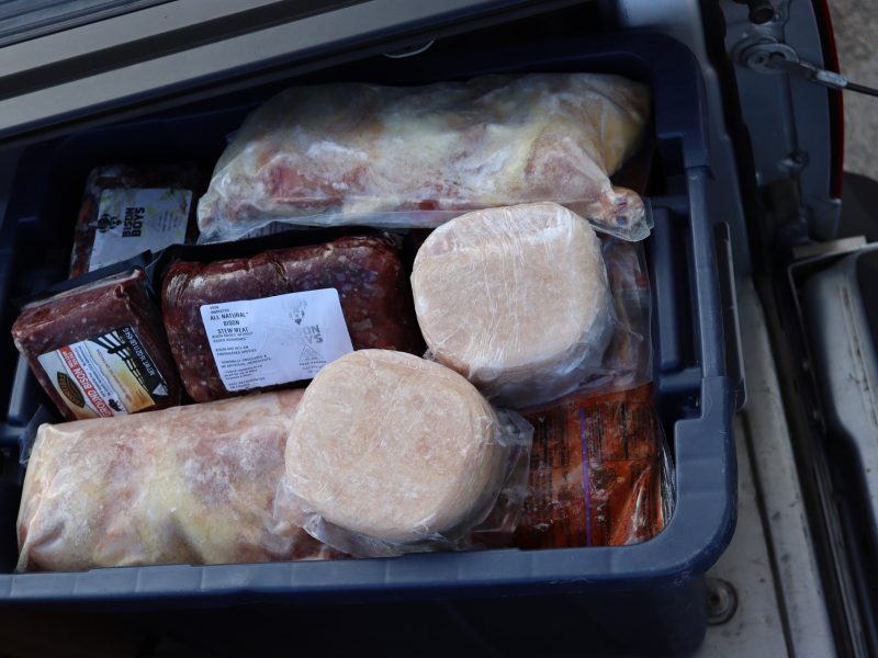 Another full tub of various frozen meats.