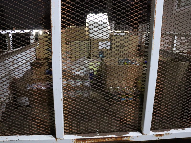 What was left from distribution to be delivered to those in need in the coming days. Various boxes of goods to be delivered to Miwok tribal members.