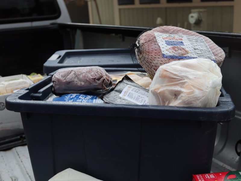 Well over 125 pounds of frozen meats.