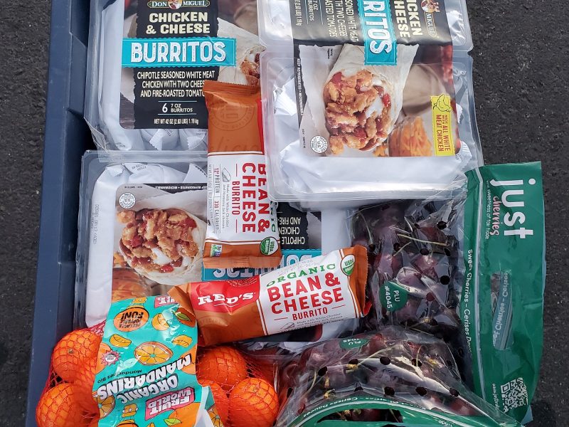 Frozen entrees and fruits.