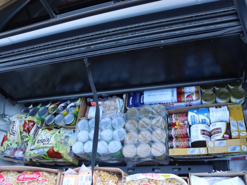 Multiple canned goods.