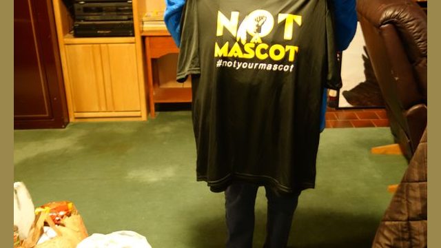 Tribal Elder Mildred Burley also received multiple shirts for herself and to distribute among fellow tribal members, courtesy of the Yocha Dehe Wintun Nation.