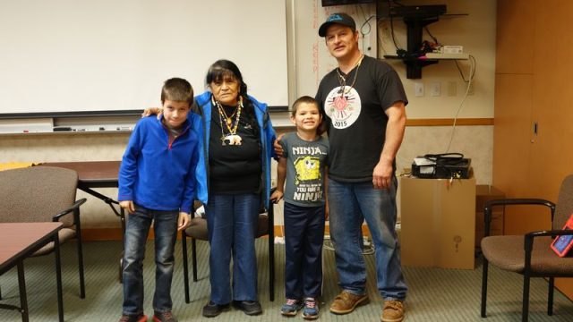 Tribal peoples whom attended on this day in representation of the Tribe (left to right) Daryl Burley, Jr., Mildred Burley, Dante Burley and Daryl Burley, Sr. Tiger Paulk (not pictured) also spoke of the Tribe's history, recognized organization and of the current harm being done to the Tribe.