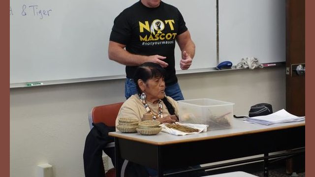 At the conclusion of tribal representative Tiger Paulks presentation he gave an in-depth introduction of the tribes most beloved asset tribal elder Mildred Burley after which she presented all aspects of the Miwok culture throughout the remainder of the tribes presentation.