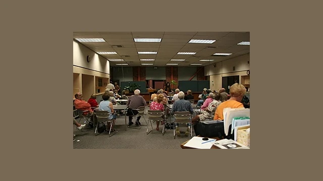 Chairperson Silvia Burley of the California Valley Miwok Tribe (seen here), starts to address attendees of the San Joaquin County Historical Society and Museum on the culture and customs that were practiced by the historical Native Americans whom once lived in the San Joaquin valley.n